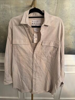 Frank & Eileen Beige Relaxed Button-Front Shirt